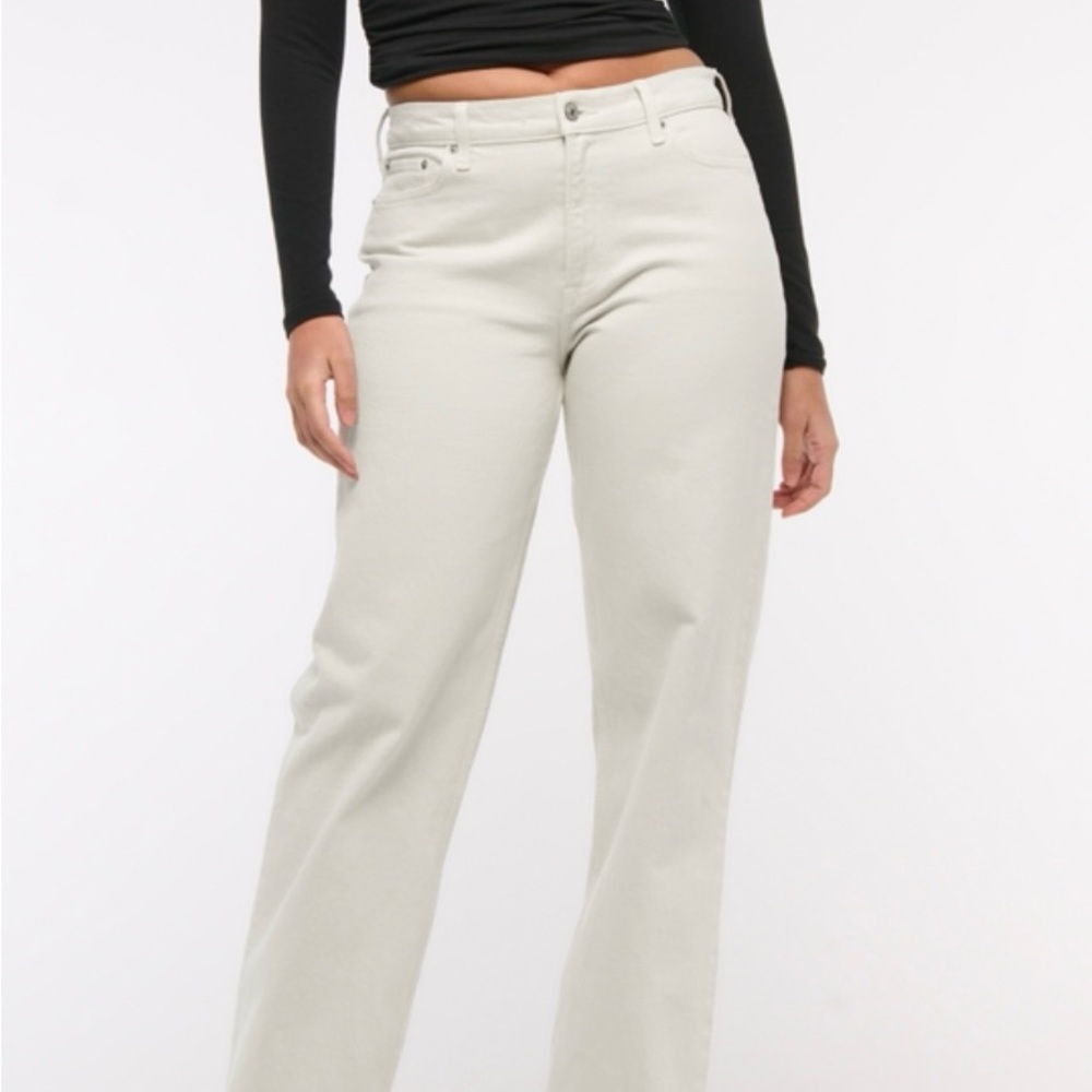 Abercrombie & Fitch Gray Low Rise Baggie Curve Love Jeans